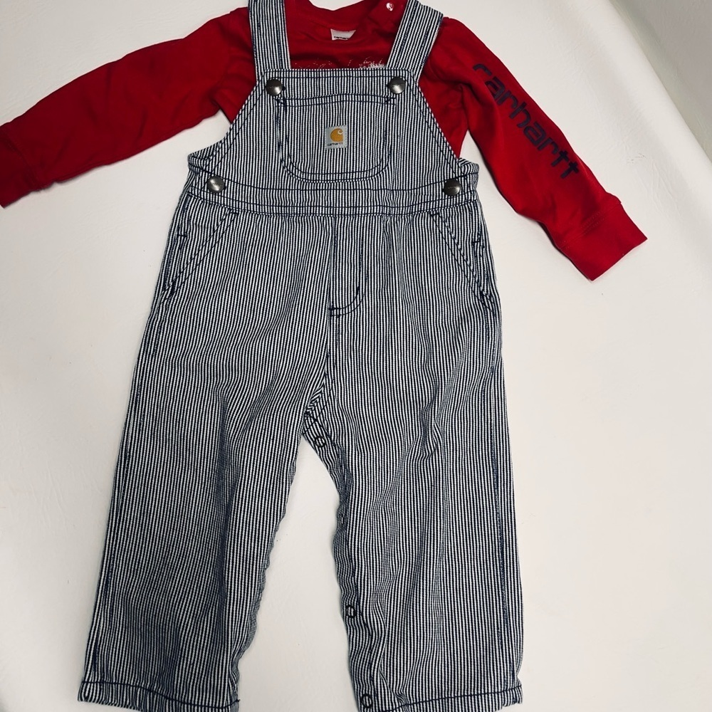 Cahartt two pieces baby boy overalls size 18M